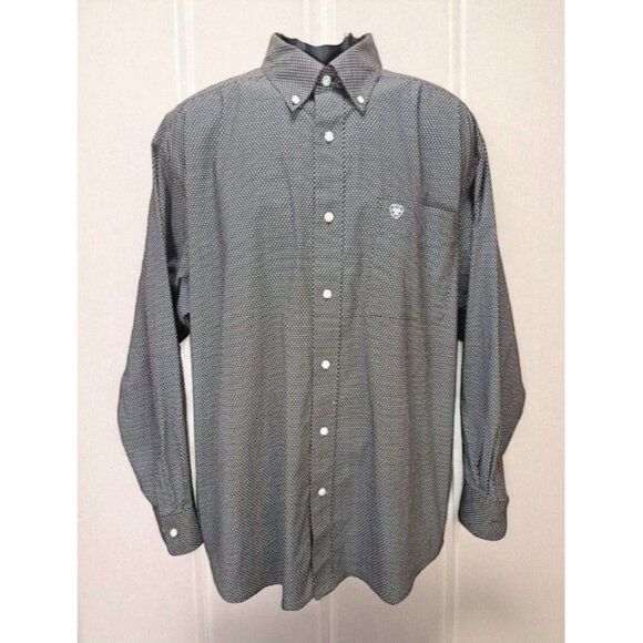 Ariat Mens Button-Down Brown Western Pattern Shirt XL Stretch - Picture 1 of 9